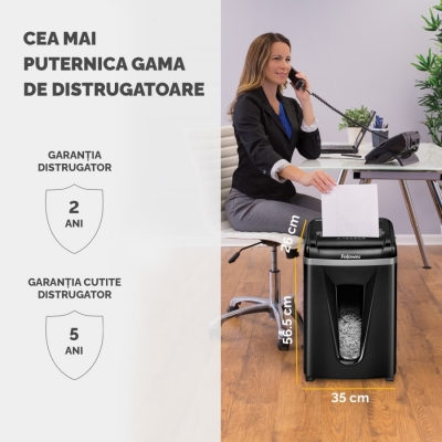 Distrugator documente manual, P5, 9 coli, micro cut, Powershred 450M Fellowes